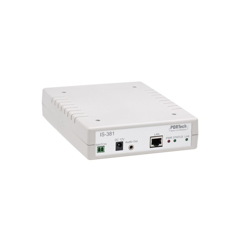 Portech VoIP SIP IP Gateway IS-381 1 Port IP Gateway 1x 3,5mm Outputs, 1x NO-Contacts - 149894 - 1