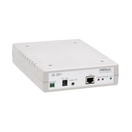 Portech VoIP SIP IP Gateway IS-381 1 Port IP Gateway 1x 3,5mm Outputs, 1x NO-Contacts - 149894 - 1