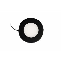 Synergy 21 Downlight Round / 3000K Schwarz / 12V / 76Ø x 10mm Möbelleuchte mit AMP Stecker - 248386 - 1