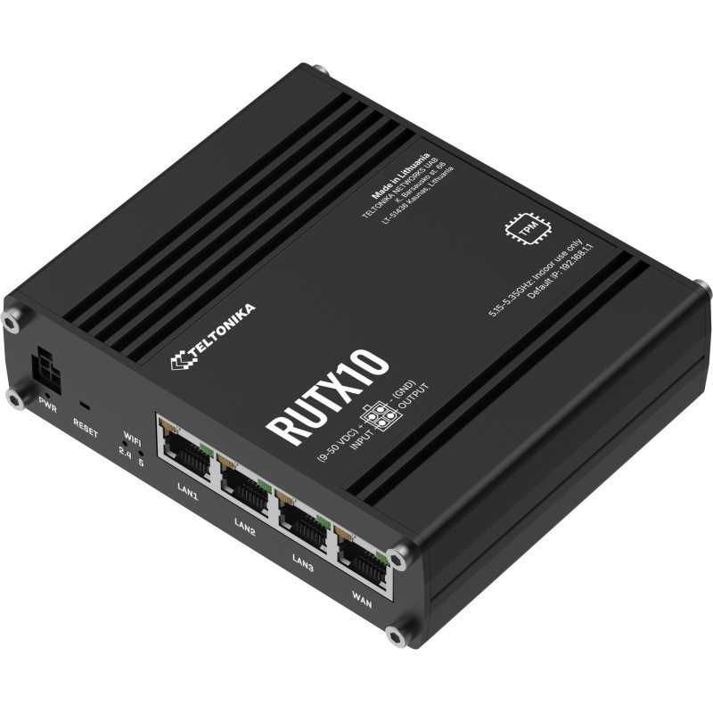 Teltonika · Router · RUTX10 · Ethernet Router, 4x Gigabit LAN Port, Dual Band WiFi (Wave-2 802.11ac), USB, Bluetooth, M2M - 1744