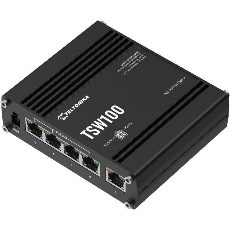 Teltonika · Switch · TSW100 · 5 Port Gigabit Industrial unmanaged POE Switch - 186556 - 4