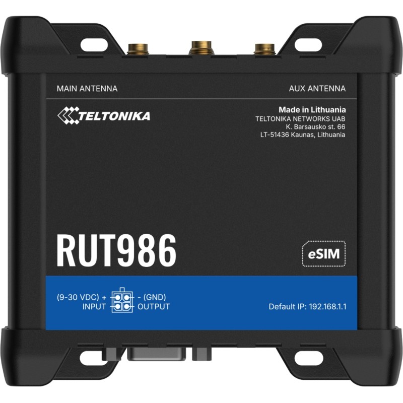 Teltonika · Router · RUT986 · INDUSTRIAL GLOBAL LTE CAT 4 Router - 257394 - 1