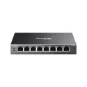 TP-Link Switch easy managed 8 Port &bull 8x 1 GbE &bull PoE Budget 64 Watt &bull 8x PoE at &bull Lüfterlos, Omada &bull ES208GP 