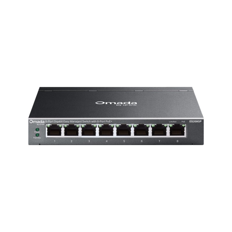 TP-Link Switch easy managed 8 Port &bull 8x 1 GbE &bull Lüfterlos, Omada &bull ES208G - 249089 - 2