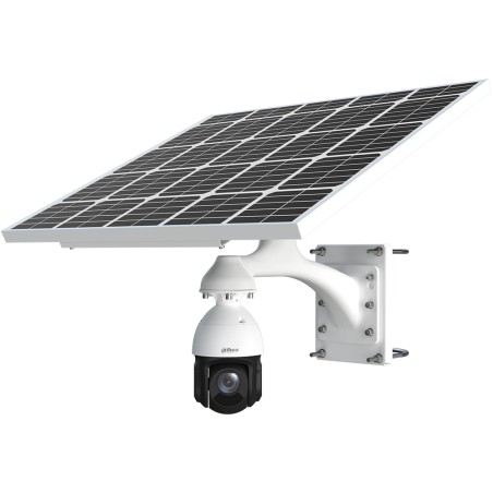 4G IP-PTZ-Dome-Kamera, 4 MP, 5 - 125 mm, IR 100 m, mit Solarpanel, IP66, weiß - KIT/DH-PFM378-B125-CB-V2/DH-SD49425DB-HNY-GQ-EAU