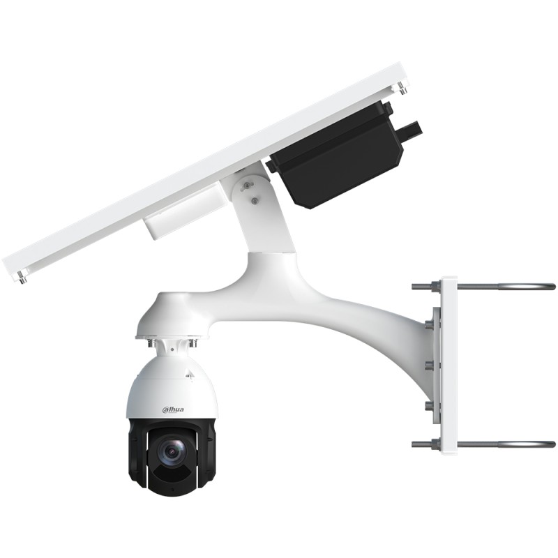 4G IP-PTZ-Dome-Kamera, 4 MP, 5 - 125 mm, IR 100 m, mit Solarpanel, IP66, weiß - KIT/DH-PFM378-B125-CB-V2/DH-SD49425DB-HNY-GQ-EAU