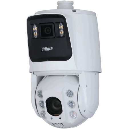 IP-Panorama-PTZ-Dome-Kamera, 2x 4 MP, 4/4,8 - 115 mm, IR 150 m, IP66, weiß - DH-SDT7C424-4F-ZBZJ-APV-0400 - 1