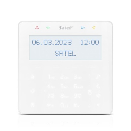 Control panel white with display, touch keypad w. Mifare reader - INT-KSG2R-W - 1