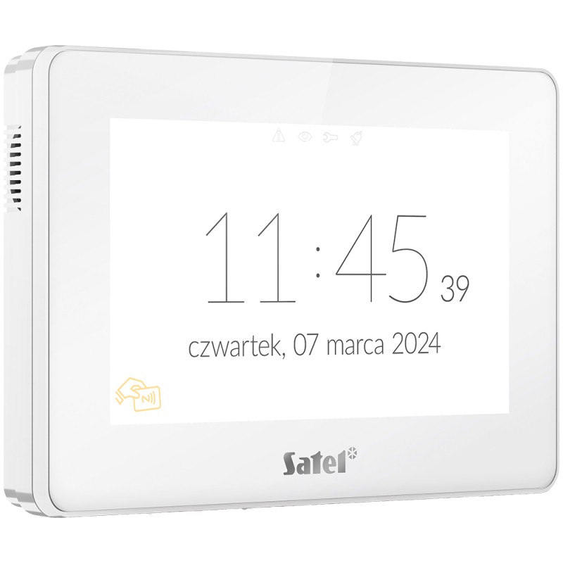 7" Touch-Screen-Bedienteil m. Mifare Leser, TFT-Display, weiß