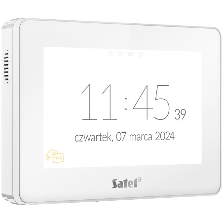 7" Touch-Screen-Bedienteil m. Mifare Leser, TFT-Display, weiß