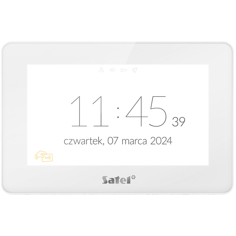 7" Touch-Screen-Bedienteil m. Mifare Leser, TFT-Display, weiß