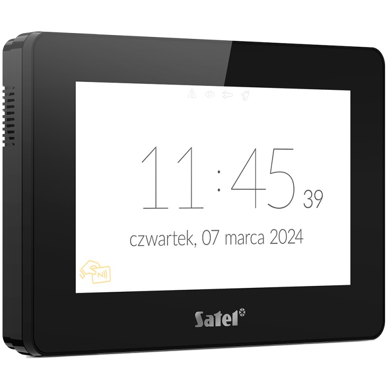 7" touch screen control panel with Mifare reader, TFT display, black - INT-TSH2R-B - 1
