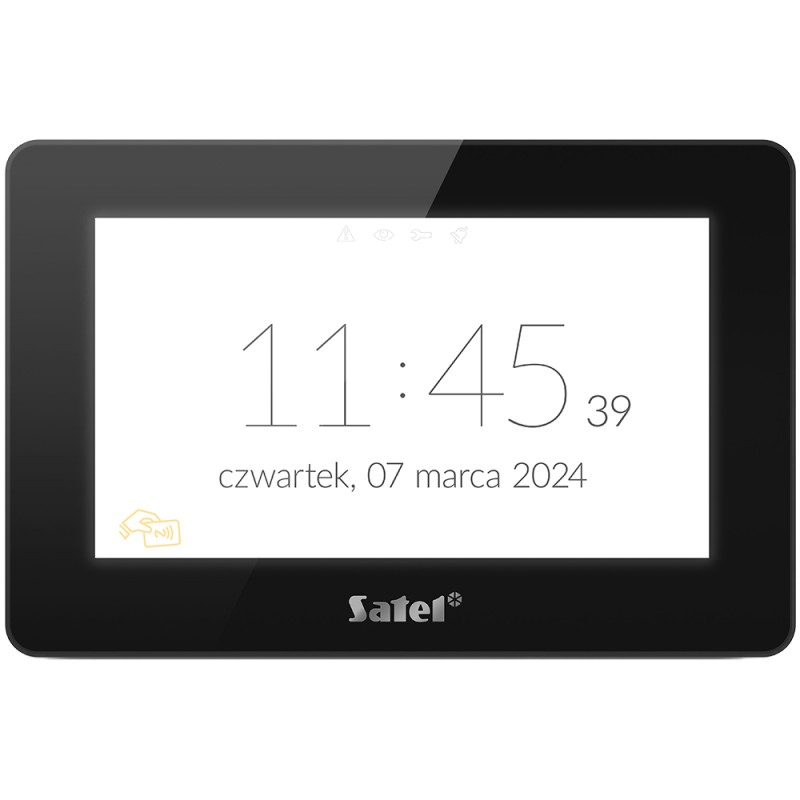 7" touch screen control panel with Mifare reader, TFT display, black - INT-TSH2R-B - 3