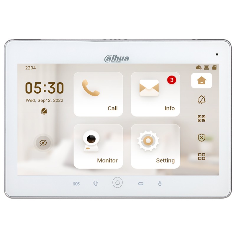 Dahua 10" IP WLAN monitor, TFT touch screen, white - DHI-VTH5241DW-S2 - 1