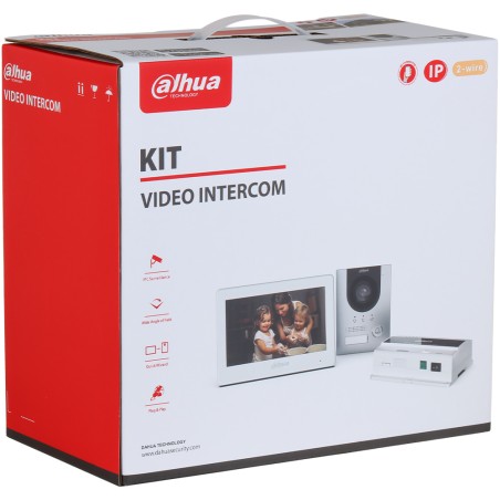 Dahua 2-Draht-Video-Gegensprechanlagen-Set, 2 MP, 7" TFT-Touch-Screen, IP65, IK07, Unterputz