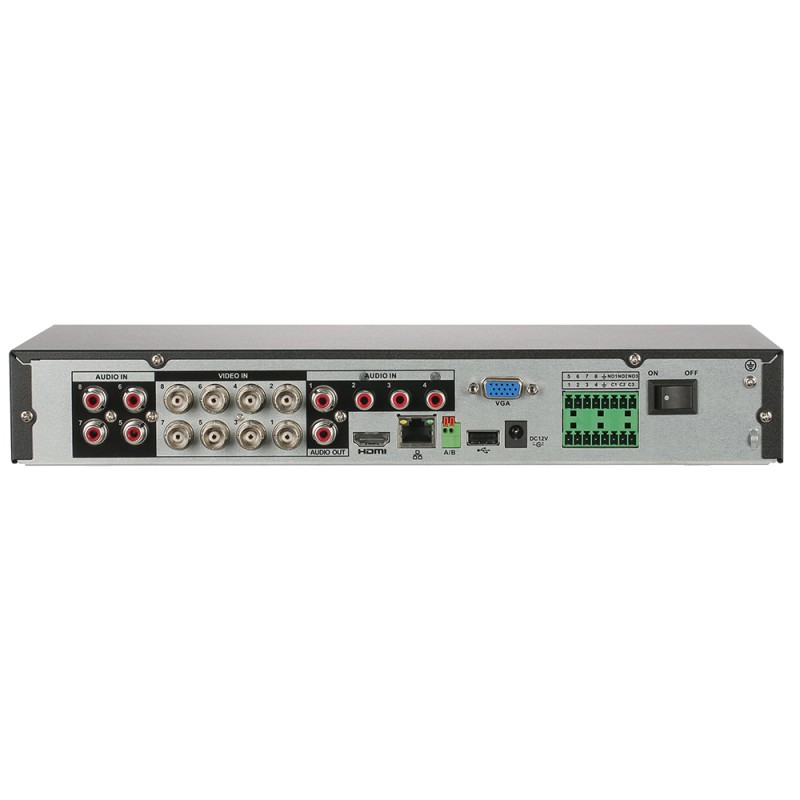 HD-CVI recorder, 8 channels, 12 channels IP, 1x SATA à 16 TB, 1U, black - DH-XVR5108HS-I3/T - 2