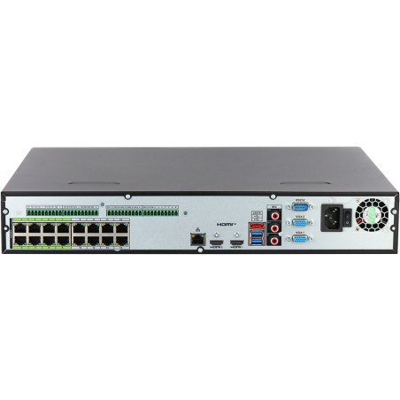 IP PoE recorder, 64 channels IP, 16 channels PoE, 4x SATA à 20 TB, 1.5U, black