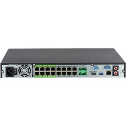 IP PoE recorder, 32 channels IP, 16 channels PoE, 2x SATA à 20 TB, 1U, black