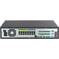 IP PoE recorder, 16 channels IP, 16 channels PoE, 8x SATA à 20 TB, 2U, black