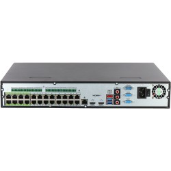 IP PoE recorder, 24 channels IP, 24 channels PoE, 4x SATA à 20 TB, 1.5U, black