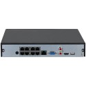 IP-PoE-Rekorder, 8 Kanäle IP, 8 Kanäle PoE, 1x SATA à 20 TB, 1U, schwarz