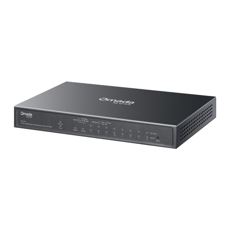 TP-Link Switch Easy Managed Layer2 10 Port &bull 9x 1 GbE &bull 1x 1 GbE/SFP &bull PoE Budget 63 Watt &bull 8x PoE+ at &bull Lüf
