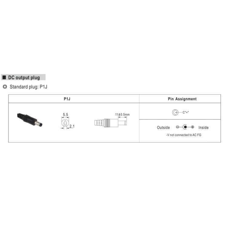 MEANWELL Power Supply - 24V 60W | GST60A24-P1J