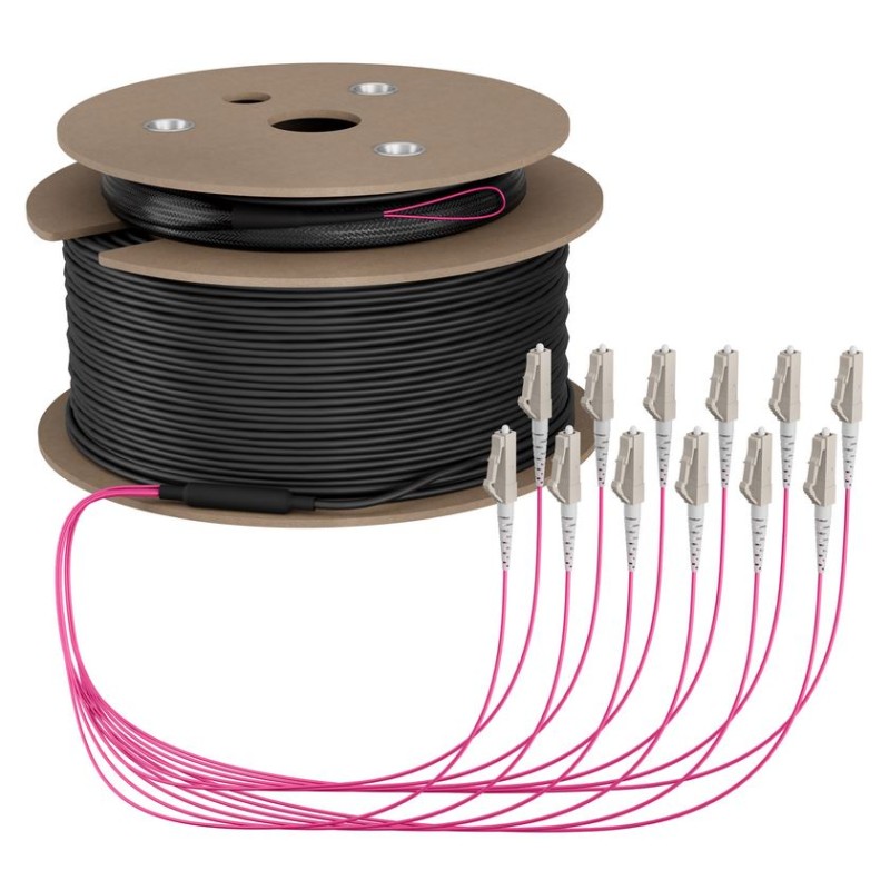 Fibre-optic cable, trunk cable U-DQ(ZN)BH 12G 50/125, LC/LC OM4 60 m - 253009 - 1