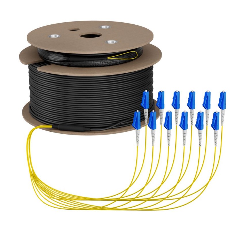 Fibre-optic cable, trunk cable U-DQ(ZN)BH 12G 9/125, LC/LC OS2 30 m, ring, - 257224 - 1