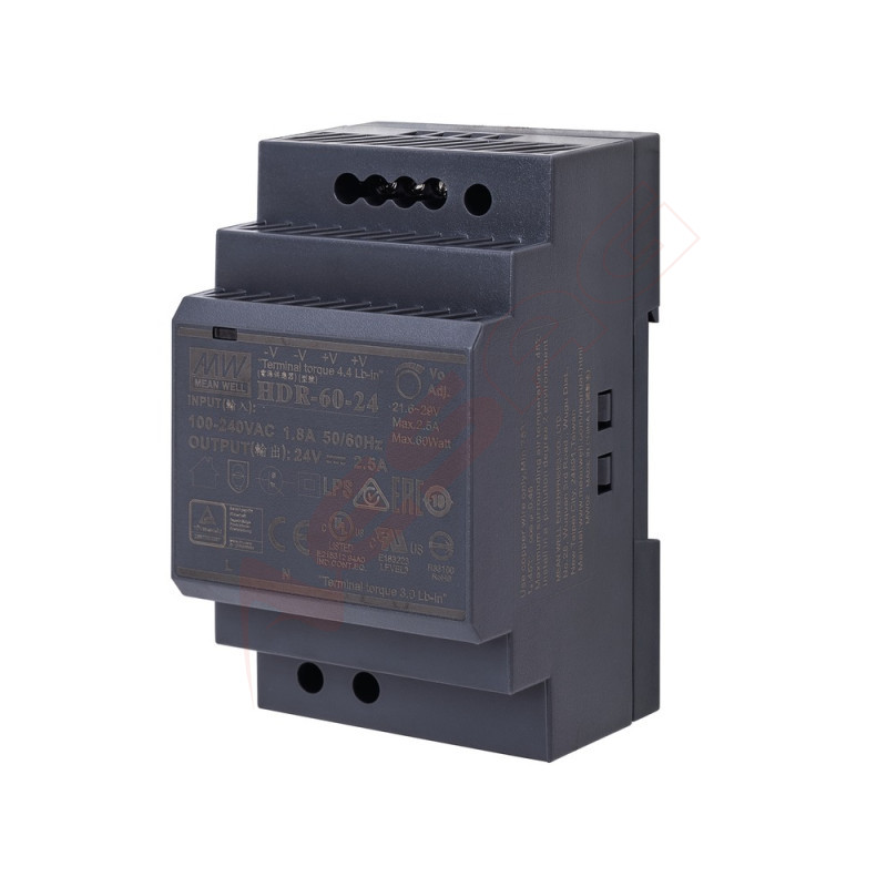 ABUS 24V DC power supply for DIN rail MeanWell