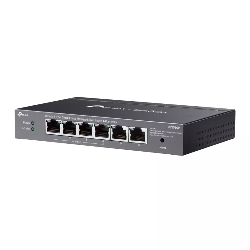 TP-Link Switch full managed Layer2 6 Port &bull 6x GbE &bull 4x PoE+ Ports &bull PoE Budget 65 Watt &bull Lüfterlos, Omada &bull