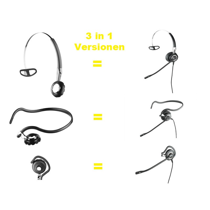Jabra BIZ 2400 II Headset Mono *Ultra NC* QD 3-in-1 - 121844 - 1