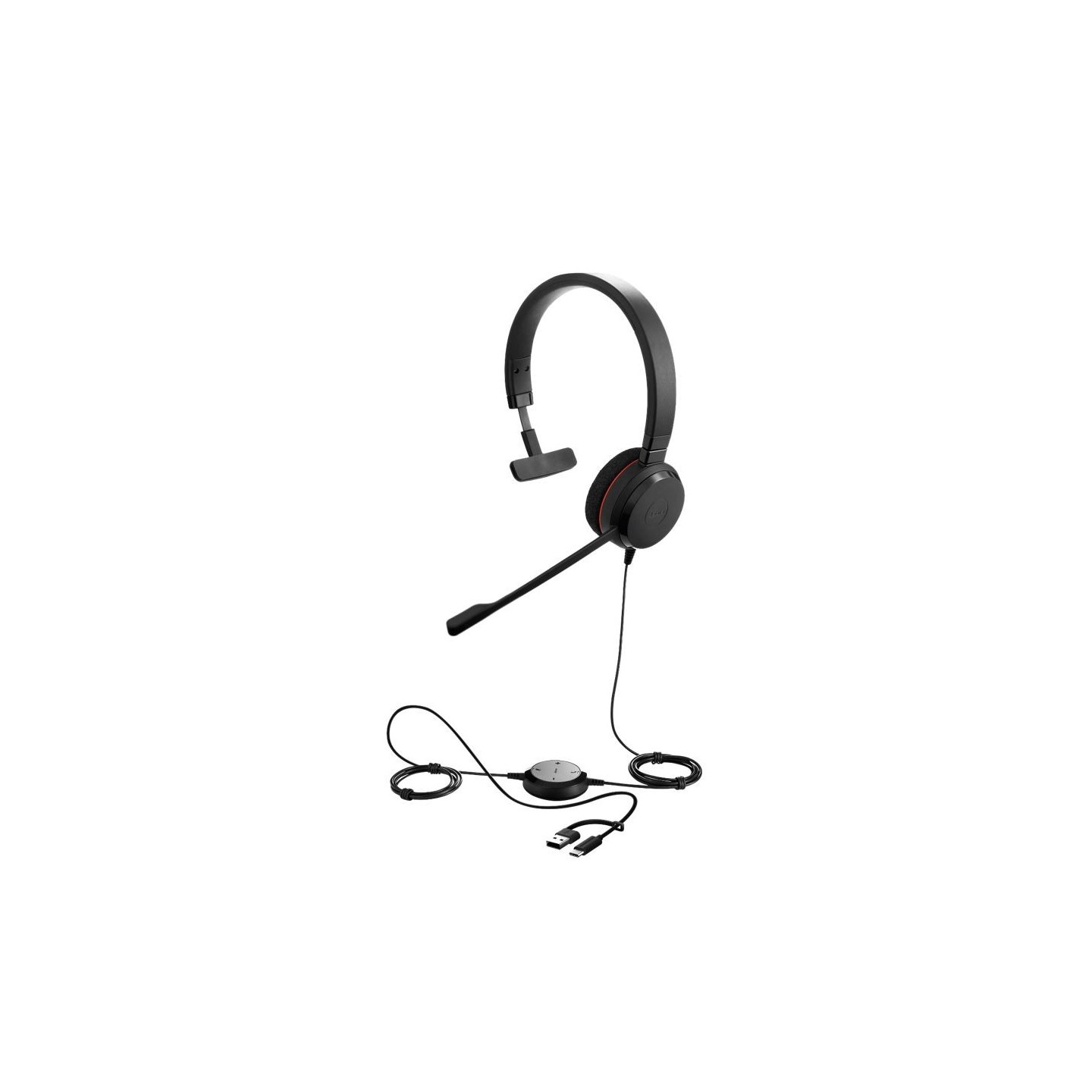 Jabra Evolve 20 Mono MS, USB C/A Adapter - 239870 - 1