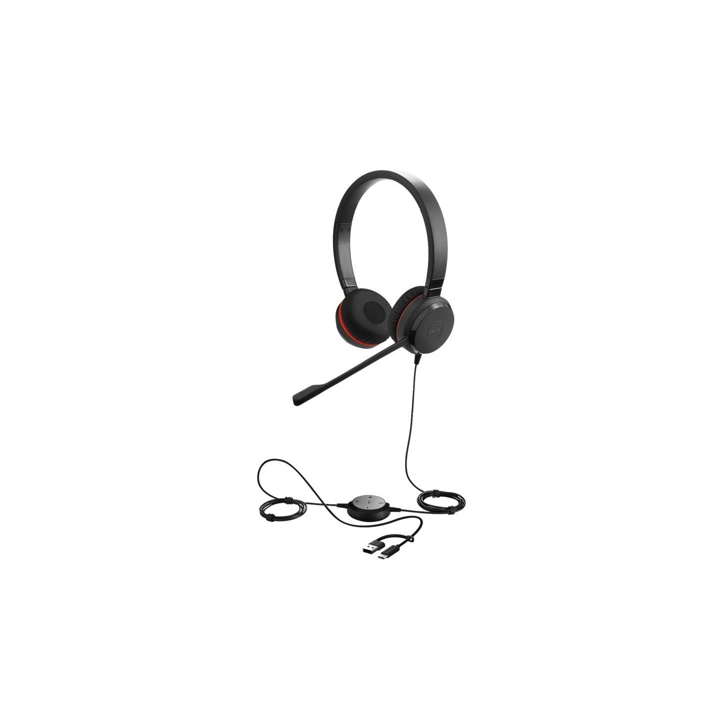 Jabra Evolve 30 II Stereo MS, USB C/A adapter, 3.5 mm jack - 239880 - 1