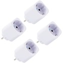 Shelly · Plug & Play "Plug M Gen3 White" · 4er Set · Smarter Zwischenstecker · 13A · Messfunktion · WLAN · BT · weiß - 252905 - 