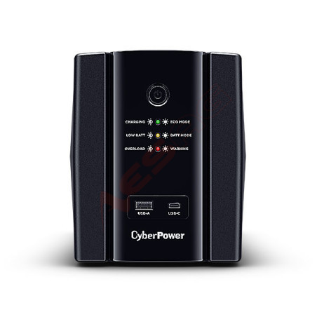CyberPower UPS, UT series, 1500VA/900W, line-interactive, USB, output 4x protective contact sockets, USB AC charger CyberPower