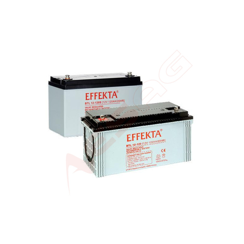 Effekta eg battery 12V/120Ah, 10-year batteries Effekta - Artmar Electronic & Security AG