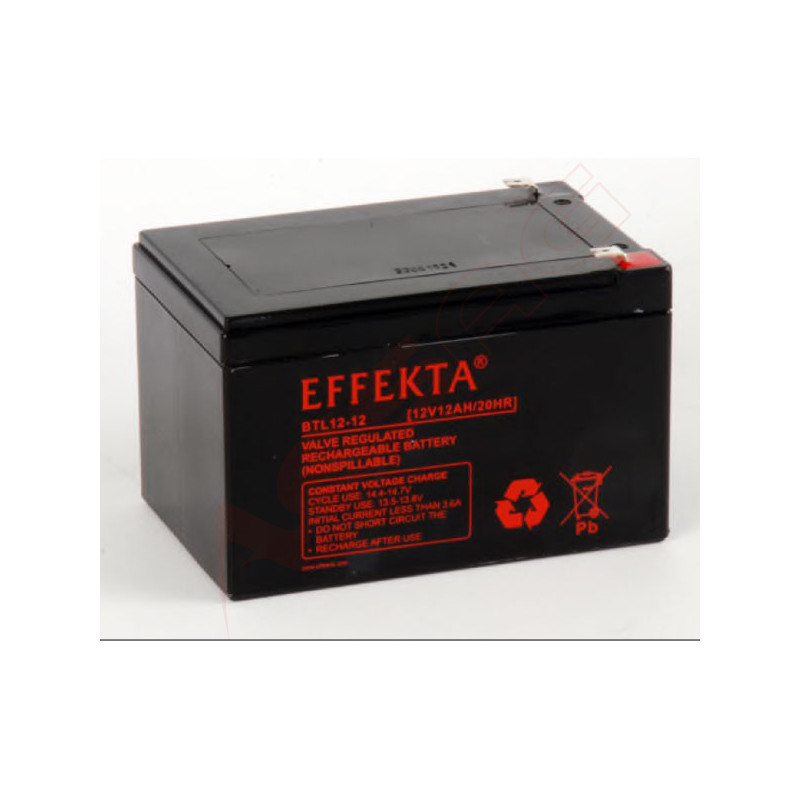 Effekta eg battery 12V/ 12Ah, 10-year batteries Effekta - Artmar Electronic & Security AG