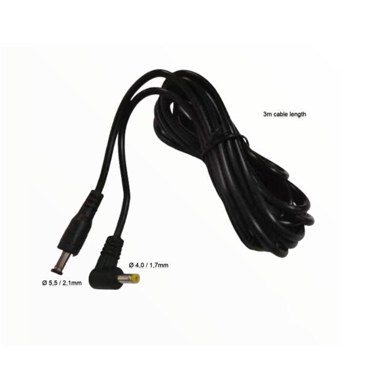 ALLNET Ersatznetzteil zbh. Hohlstecker - Hohlstecker Adapterkabel Verlängerung 5,5mm x 2,1mm - 4,0mm x 1,7mm 3m