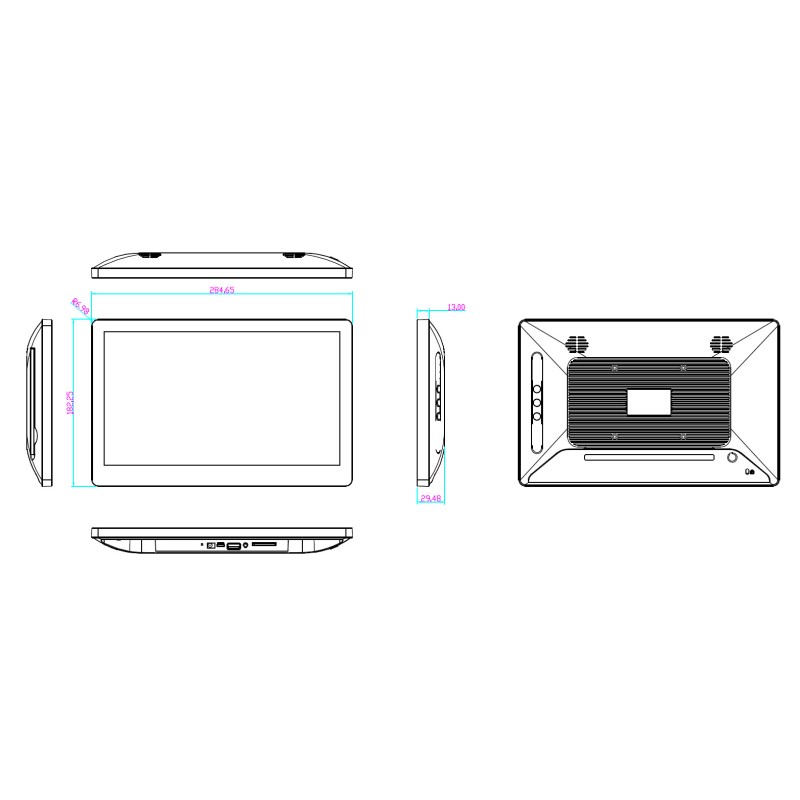 ALLNET Touch Display Tablet 12 Zoll PoE mit 8GB/64GB, RK3568 Android 13,PrimeOne-120