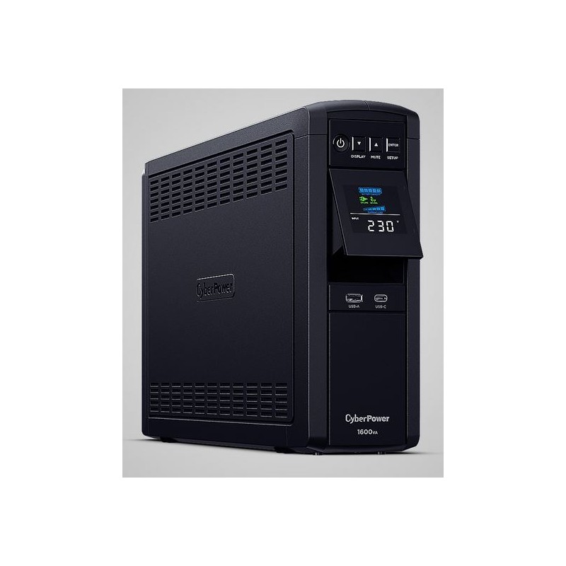 CyberPower USV, PFC-Serie, 1600VA/1000W, Line-Interactive, USB, reiner Sinus, Schutzkontaktdosen/IEC C13 | CP1600EIPFCLCD