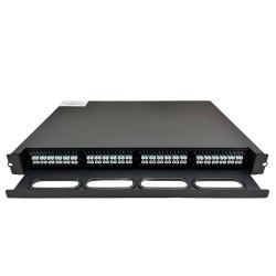 PP-Fiber | Glasfaser-Patchpanel mit 48 LC-Duplex-Anschlüssen und 4 Kassetten | PP-FIBER-4-12
