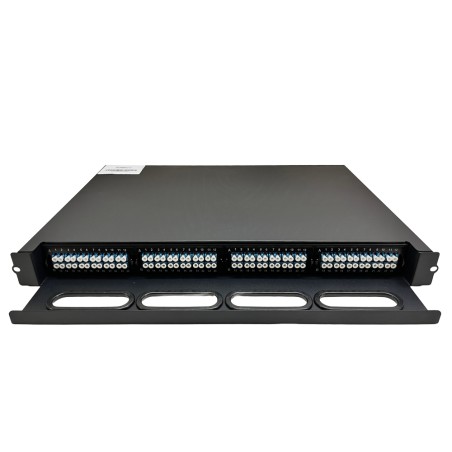 PP-Fiber | Glasfaser-Patchpanel mit 48 LC-Duplex-Anschlüssen und 4 Kassetten | PP-FIBER-4-12