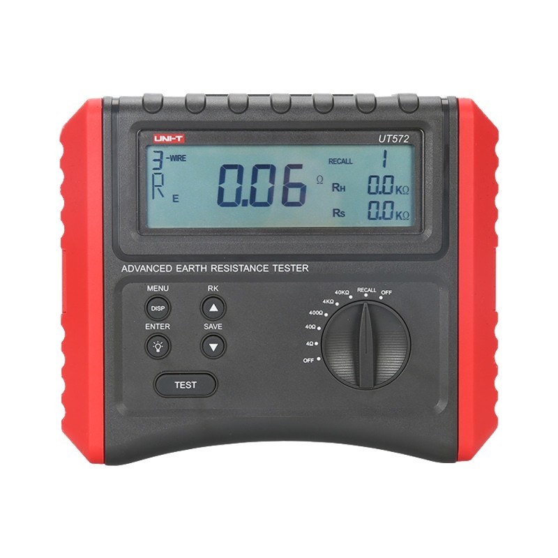 Earth resistance meter - LCD display - Measurement of earth resistance up to 40kΩ - Measurement of soil resistance up to 4