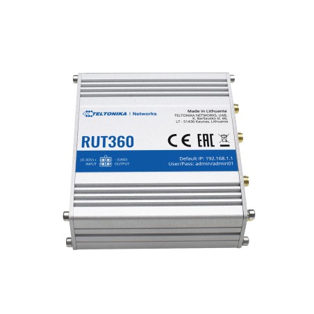 Teltonika Router 4G Industrial - 2 Ethernet ports RJ45 Fast Ethernet - 4G (LTE) Category 6 up to 300Mbps - 2x inputs +