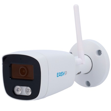 EASY-P AI IP Bullet-Kamera - 4MP | Linse 2.8 mm - IR 30 m | Mic - Plug &amp Play-Installation - KI durch Menschen und/oder Fahrz