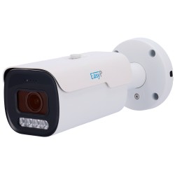 EASY-P AI IP Bullet-Kamera - 4MP | Motorisiertes Objektiv 2.7~13.5 mm - IR 40 m | Mic - Plug &amp Play-Installation - KI durch M