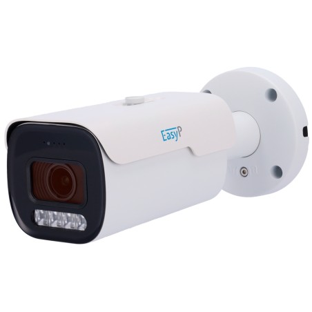 EASY-P AI IP Bullet-Kamera - 4MP | Motorisiertes Objektiv 2.7~13.5 mm - IR 40 m | Mic - Plug &amp Play-Installation - KI durch M