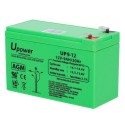 Upower - Akku - AGM-Blei-Säure-Technologie - Spannung 12 V - Kapazität 9.0 Ah - 95 x 151 x 65 mm / 2660 g - Zur Sicherung oder d
