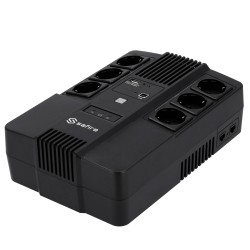 Einphasige USV Line-Interaktiv - Leistung 600VA/360W - Eingang 220~240 Vac /Ausgang 230 Vac - 6 USV/UPS-Ausgänge geschützt - Lad